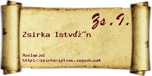 Zsirka István névjegykártya